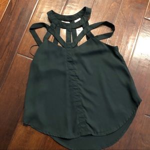 ASTR  Dark Gray Caged Top